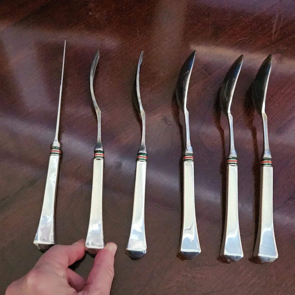 LUXURY RARE ESTATE GUCCI WEB ITALY 925 STERLING SILVER FLATWARE SILVERWARE SET